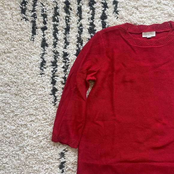 NWOT LOFT Red Sweater (size M) - Picture 3 of 6